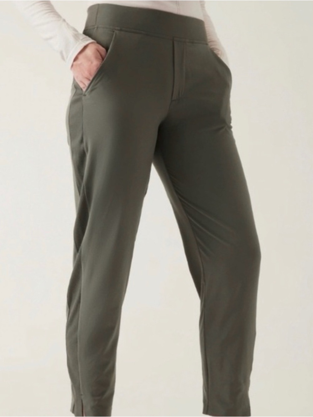 Athleta Olive Green Women's Pull-On Stretch Pants